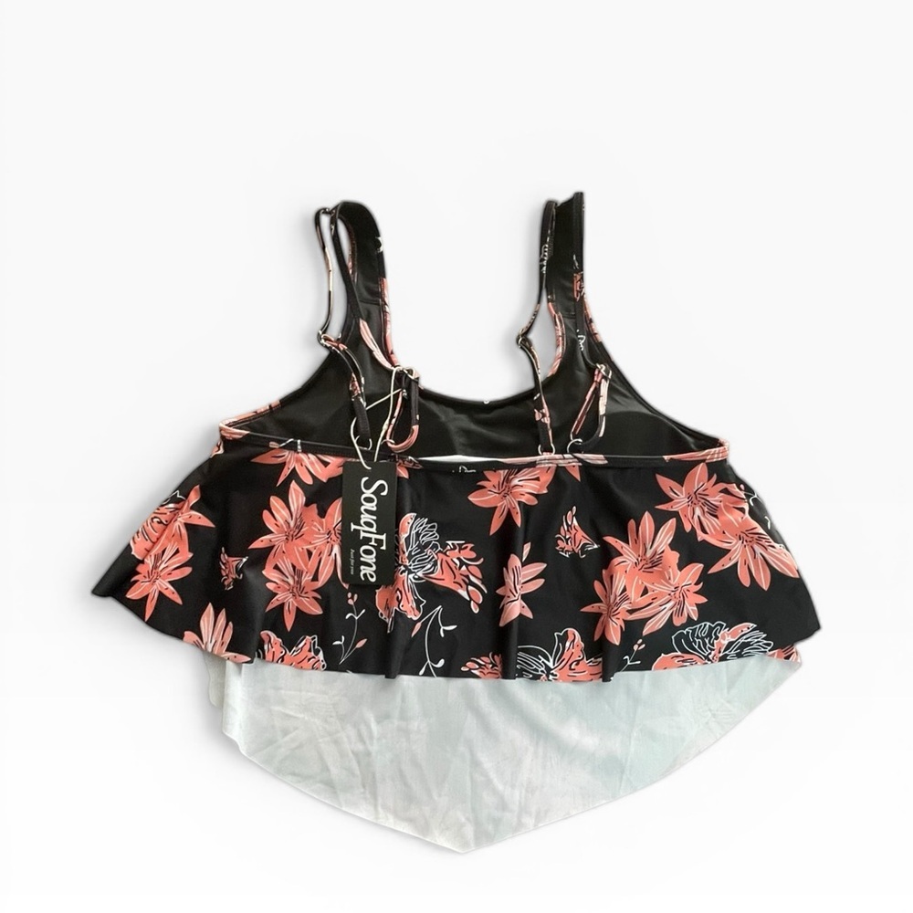 SouqFone Two Piece Bathing Suits Flounce Bikini Swimsuits High Waisted Bottom - Picture 4 of 11